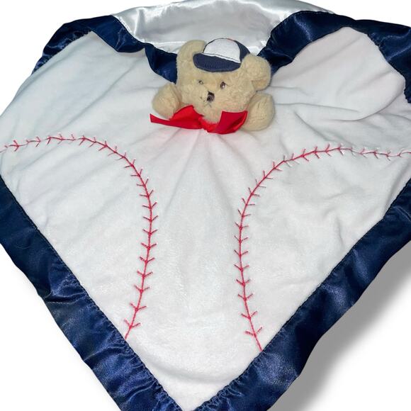 Bearington 18" Baby Lovey Lil Slugger Baseball Bear Snuggler Security Blanket - Picture 10 of 12